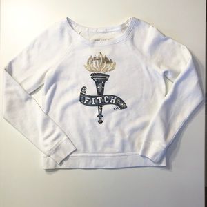 Abercrombie & Fitch White Torch logo sweatshirt